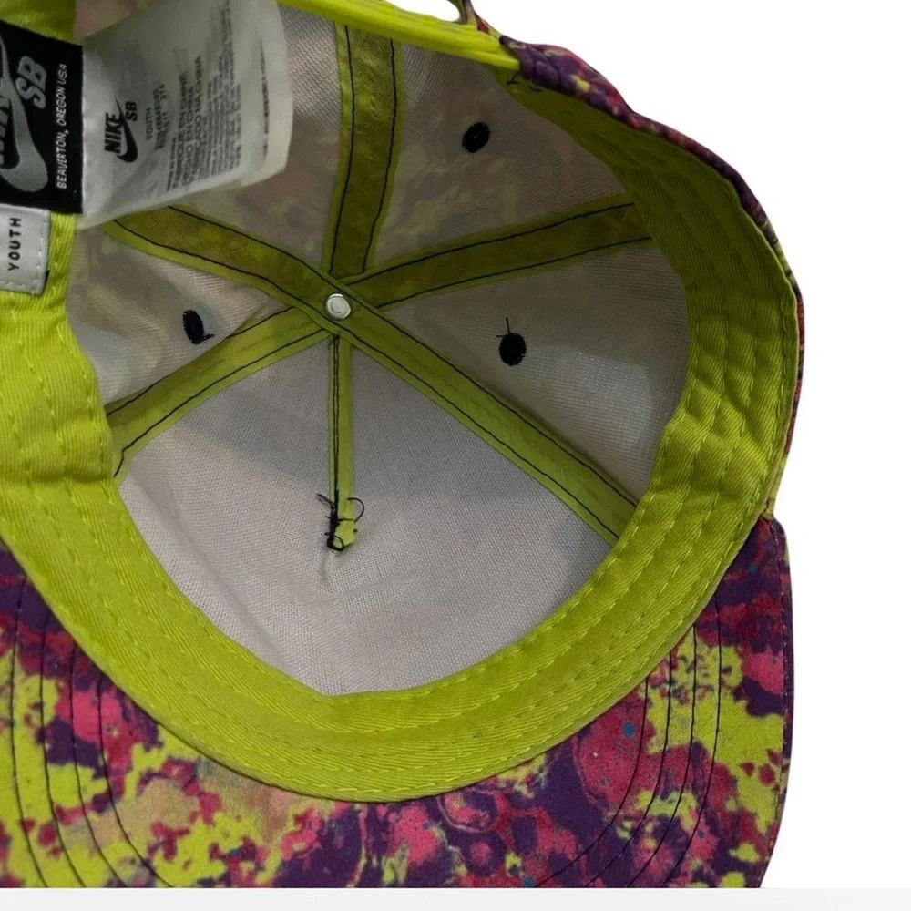 Retro NIKE SB Neon Tie Dye Youth Skateboarding Hat:‎ Adjustable Unisex Style